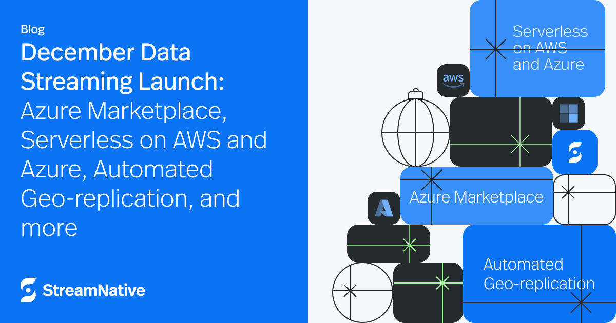 December Data Streaming Launch: Azure Marketplace, Serverless on AWS and Azure, Automated Geo-replication, and more