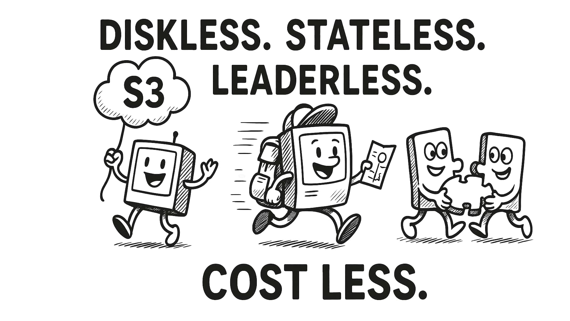 Diskless, Stateless, Leaderless – A Comic Guide to Modern Data Streaming