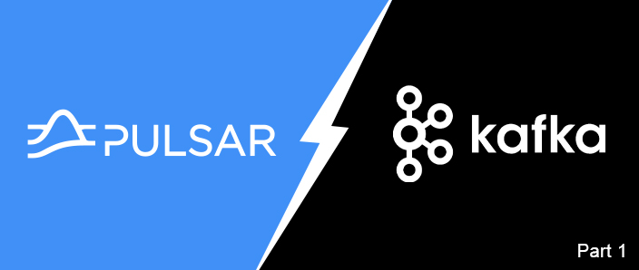 logo pulsar and kafka on blue an black background