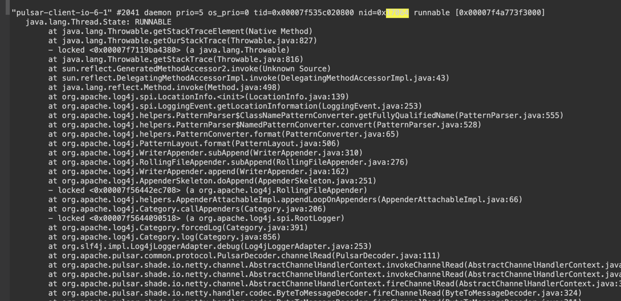 example of DEBUG logging impact