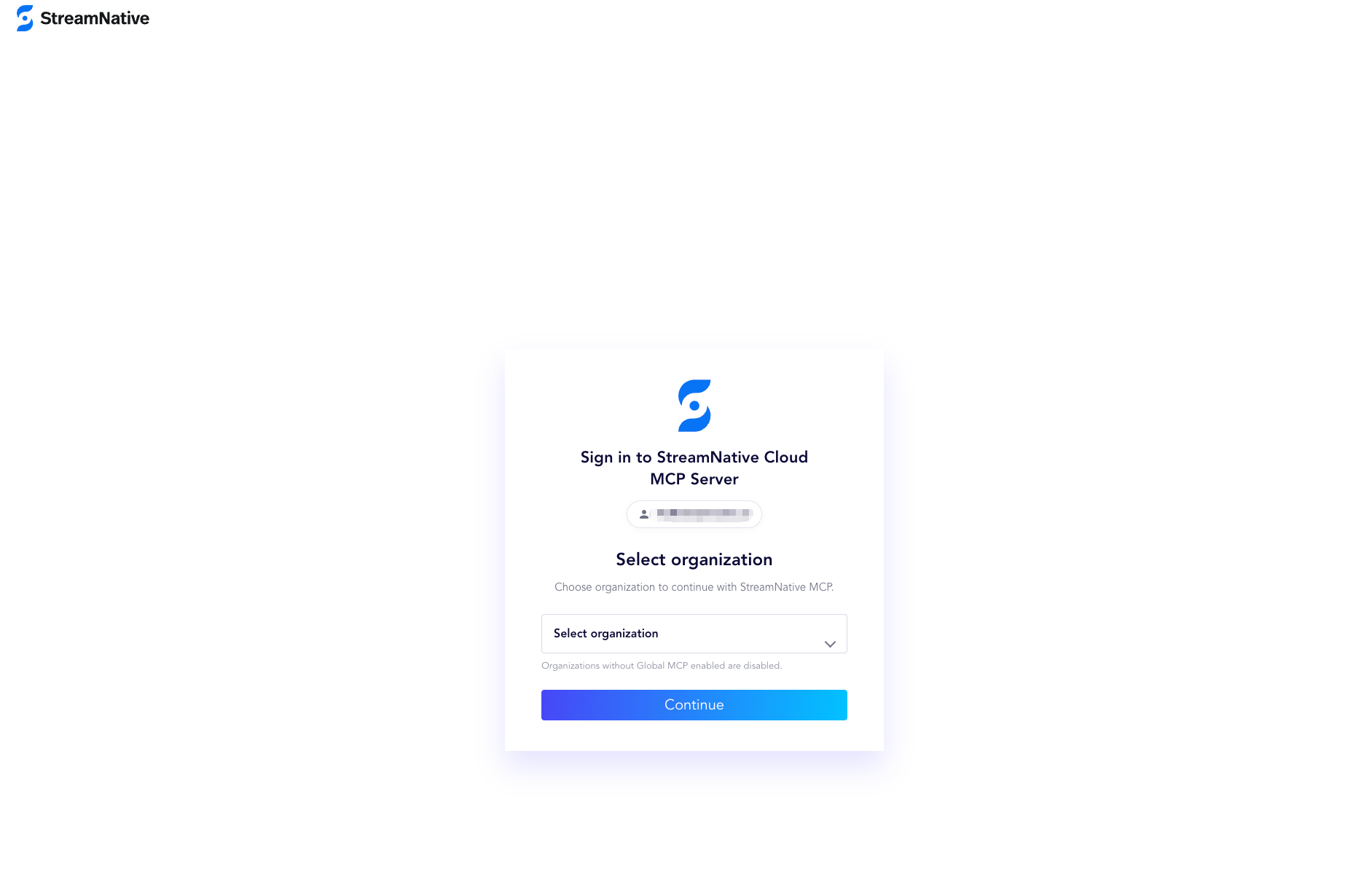 OAuth organization selection
