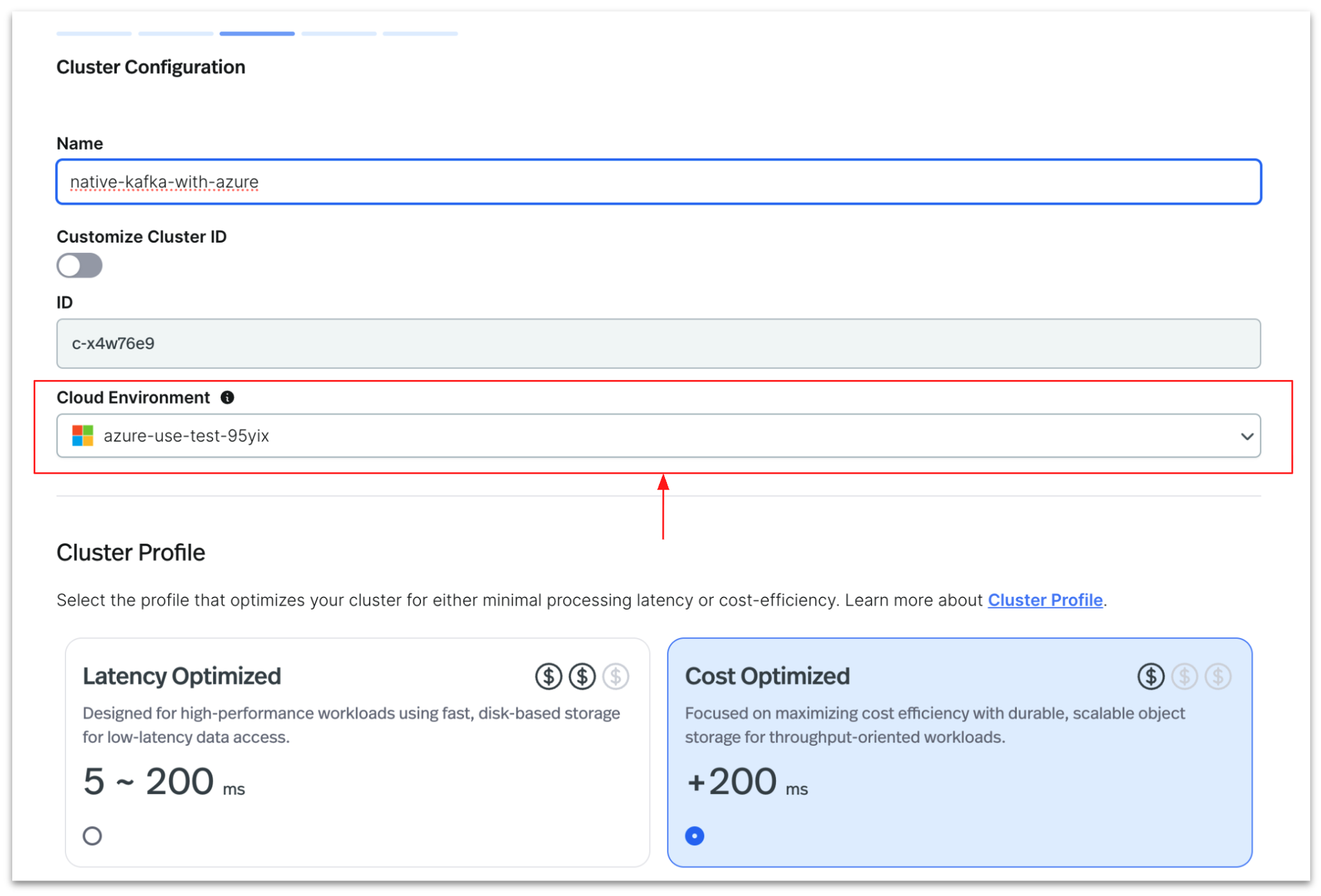 Create cluster on Azure